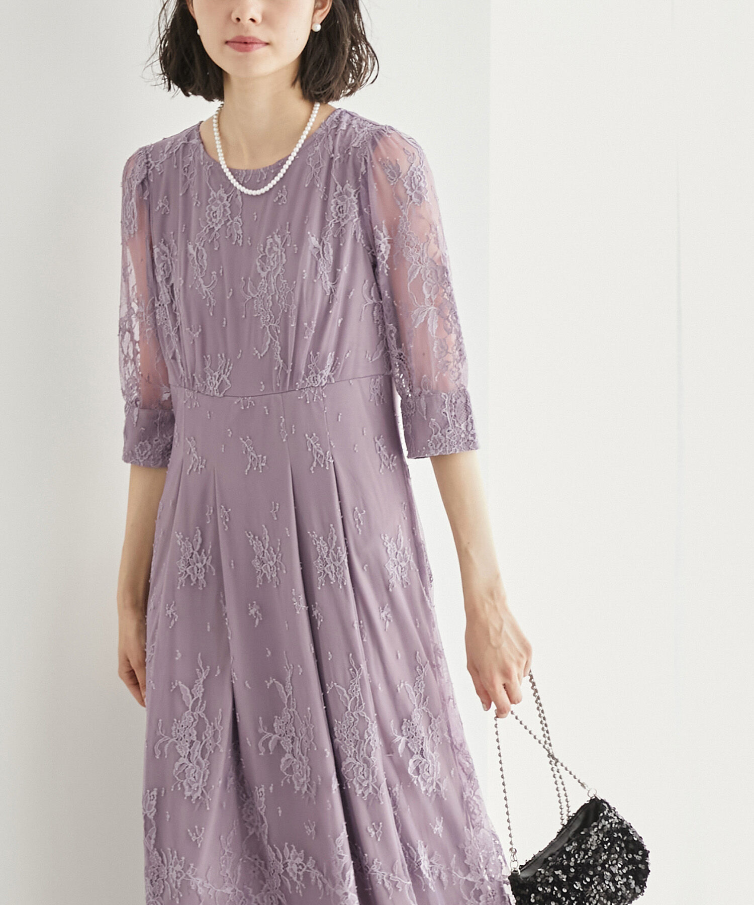 Rope&rsquo;Picnic「【Mon E&rsquo;toile/モンエトワール】結婚式にも/レースタックDRESS」|ドレス|