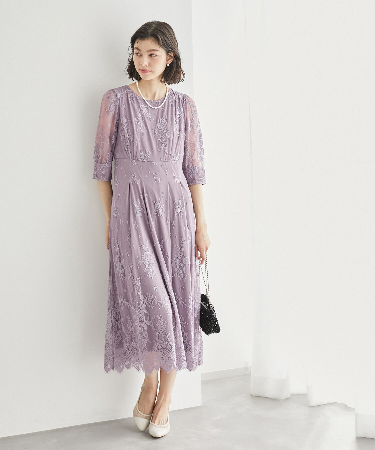 Rope&rsquo;Picnic「【Mon E&rsquo;toile/モンエトワール】結婚式にも/レースタックDRESS」|ドレス|
