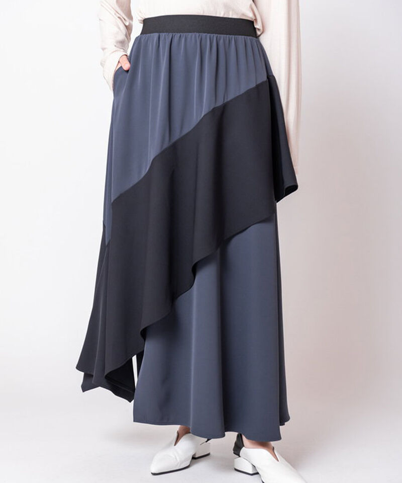  「アシンメトリー切替スカート」|スカート|GRAY