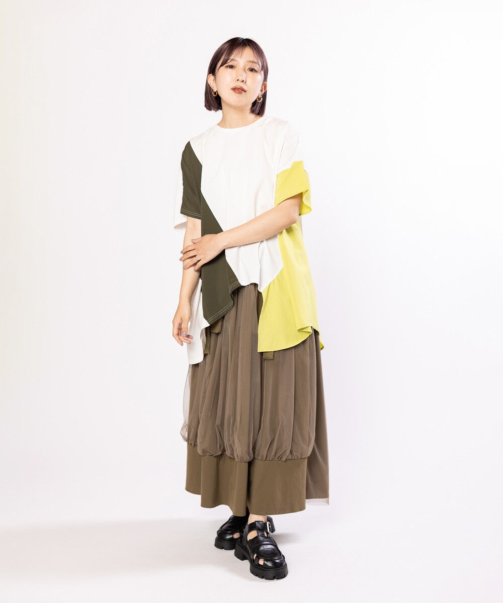  「切替アシンメトリーTシャツ」|Tシャツ・カットソー|