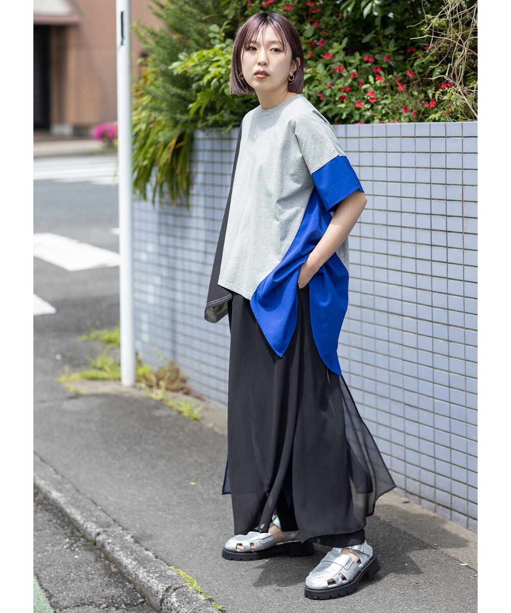  「切替アシンメトリーTシャツ」|Tシャツ・カットソー|