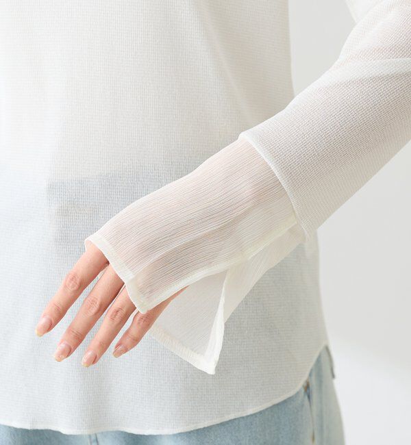  「【人気アイテム／リニューアル】ラメリブスクエアカットソー」|Tシャツ・カットソー|