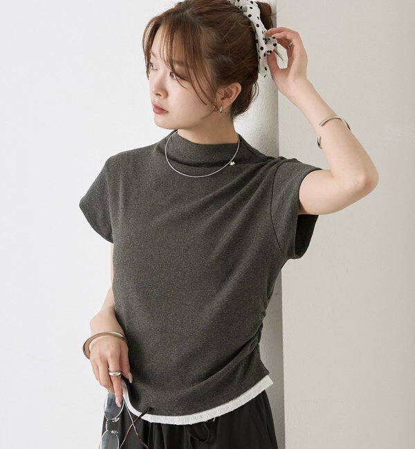 「プレート付きハイネックTシャツ」|Tシャツ・カットソー|