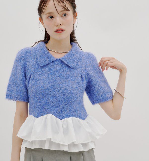  「【lilium by lily】ペプラム襟パフニット」|ニット・セーター|