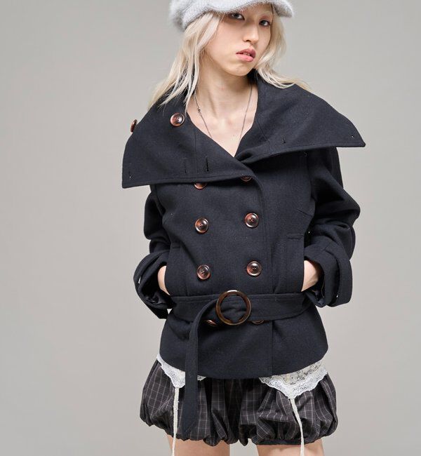  「【26AW LOOK掲載品番】ワイドカラーベルテッドPコート」|その他|