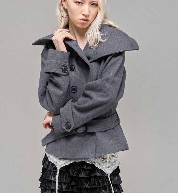  「【26AW LOOK掲載品番】ワイドカラーベルテッドPコート」|その他|