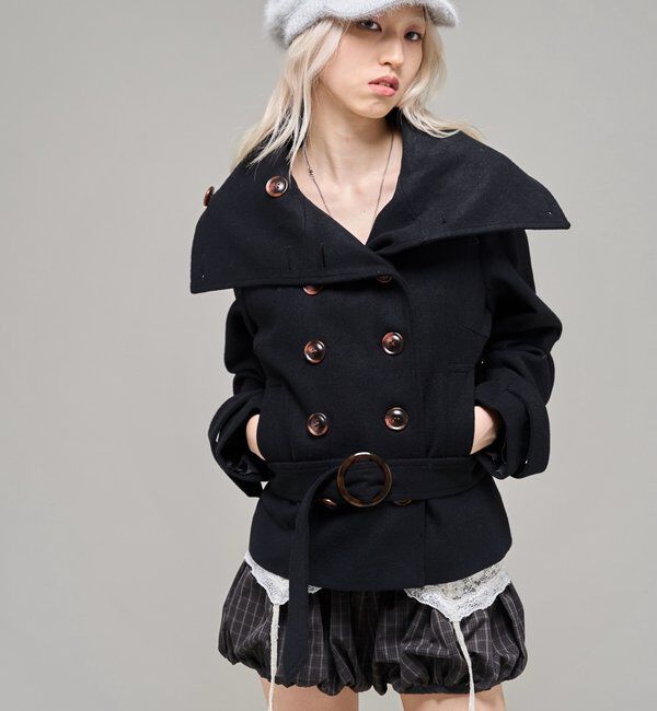  「【26AW LOOK掲載品番】ワイドカラーベルテッドPコート」|その他|