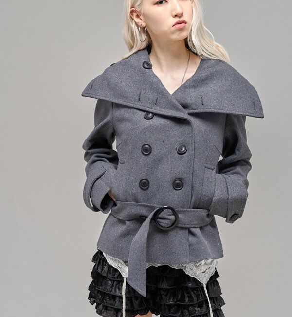  「【26AW LOOK掲載品番】ワイドカラーベルテッドPコート」|その他|