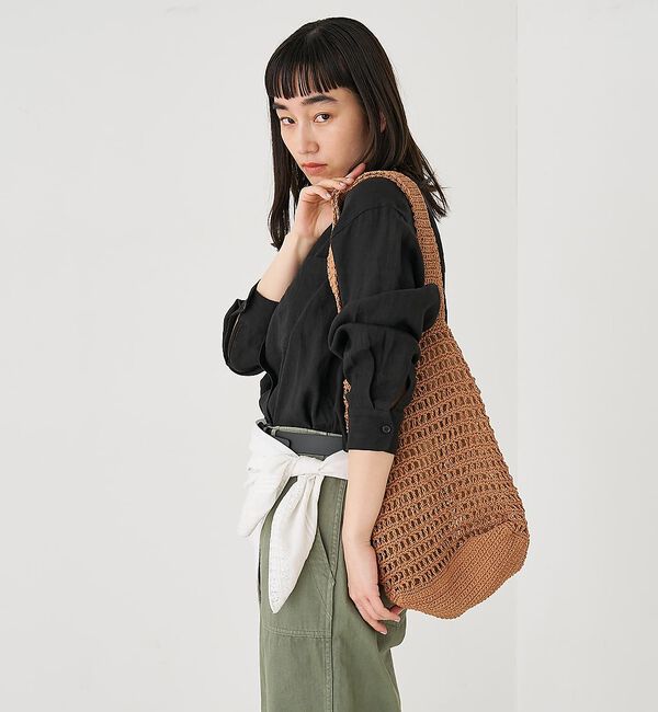 collex「【ANANS】LARGE クロシェトートバッグ」|エコバッグ|ブラウン