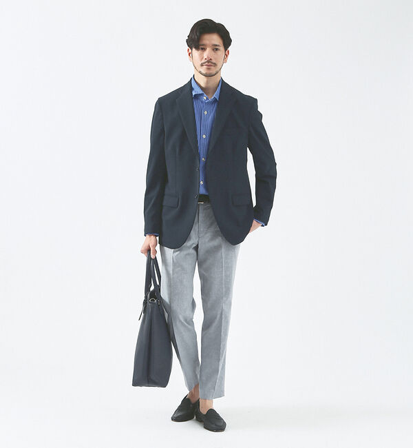 ABAHOUSE「【ブルー＆イエロー】ソロストレッチ リネン テーパード パンツ / スラックス」|その他|