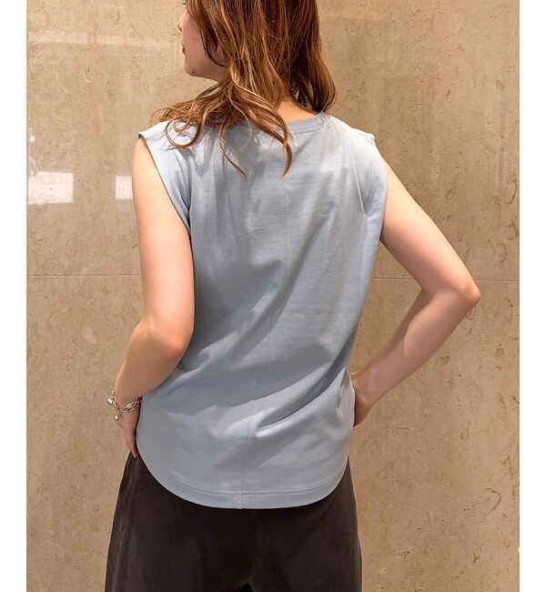 Rouge vif「【接触冷感】【UVカット】【一部店舗限定】ドレープギャザーノースリーブカットソー」|Tシャツ・カットソー|