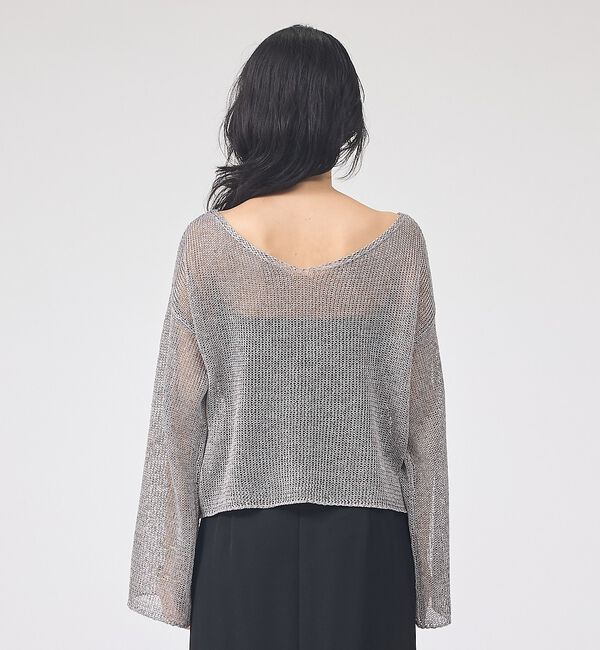 Rouge vif「【人気追加】前後2WAYペーパーメッシュニットプルオーバー/2026SS新作」|ニット・セーター|