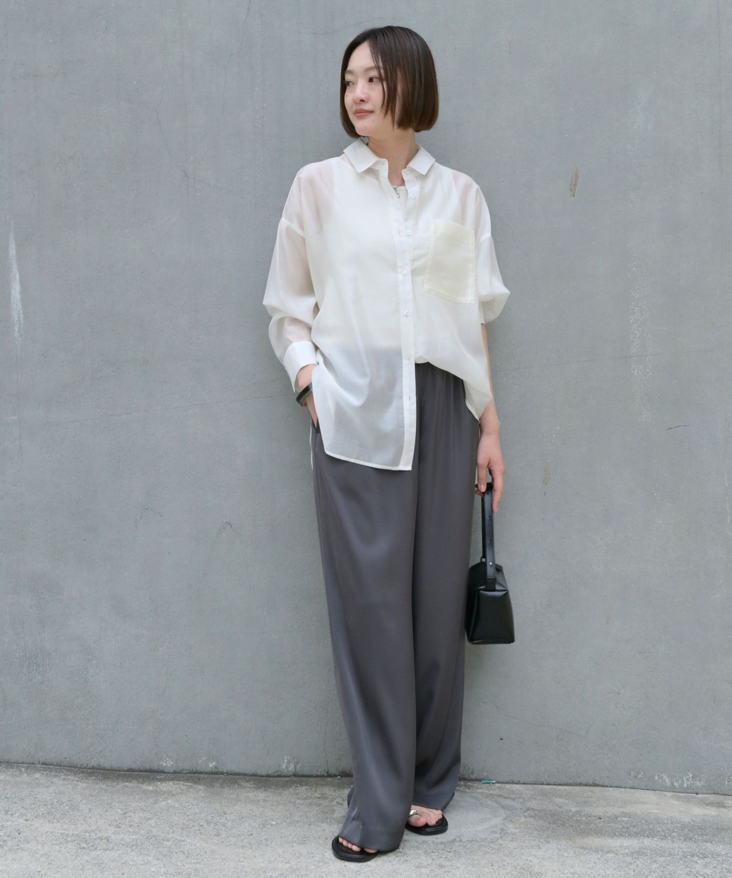 qualite「【Yu Murataさん着用/大人シアーシャツ】バックスリットシアーシャツ」|シャツ・ブラウス|