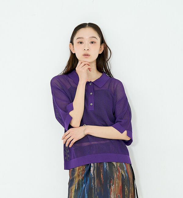 NOMINE「メッシュ ポロニット」|ニット・セーター|