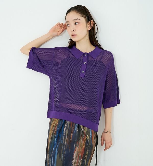 NOMINE「メッシュ ポロニット」|ニット・セーター|