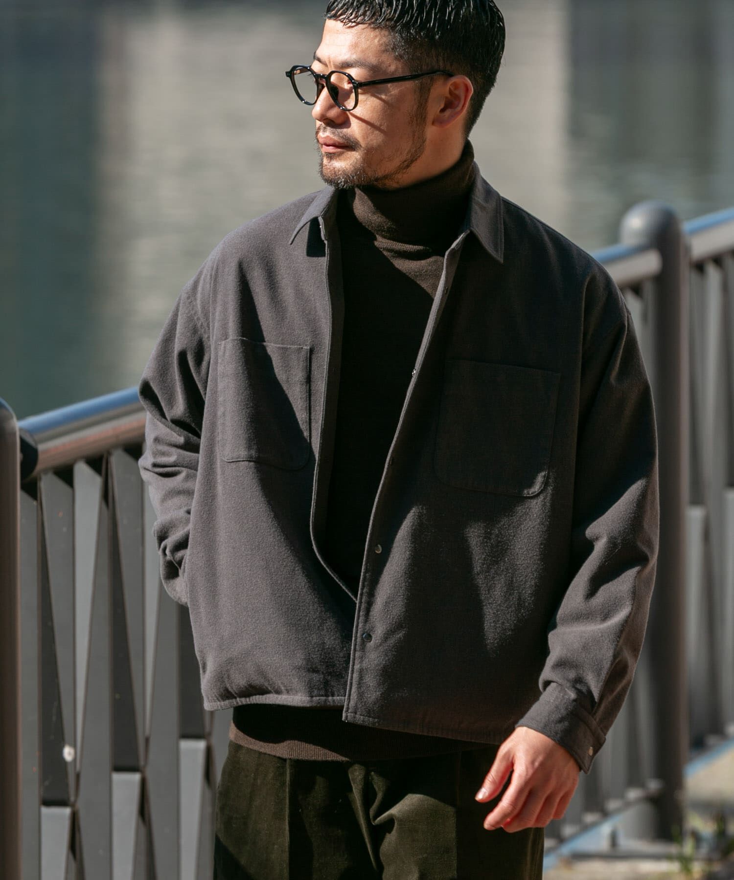 URBAN RESEARCH ROSSO「ウールライクCPOシャツブルゾン」|ブルゾン・スタジャン|