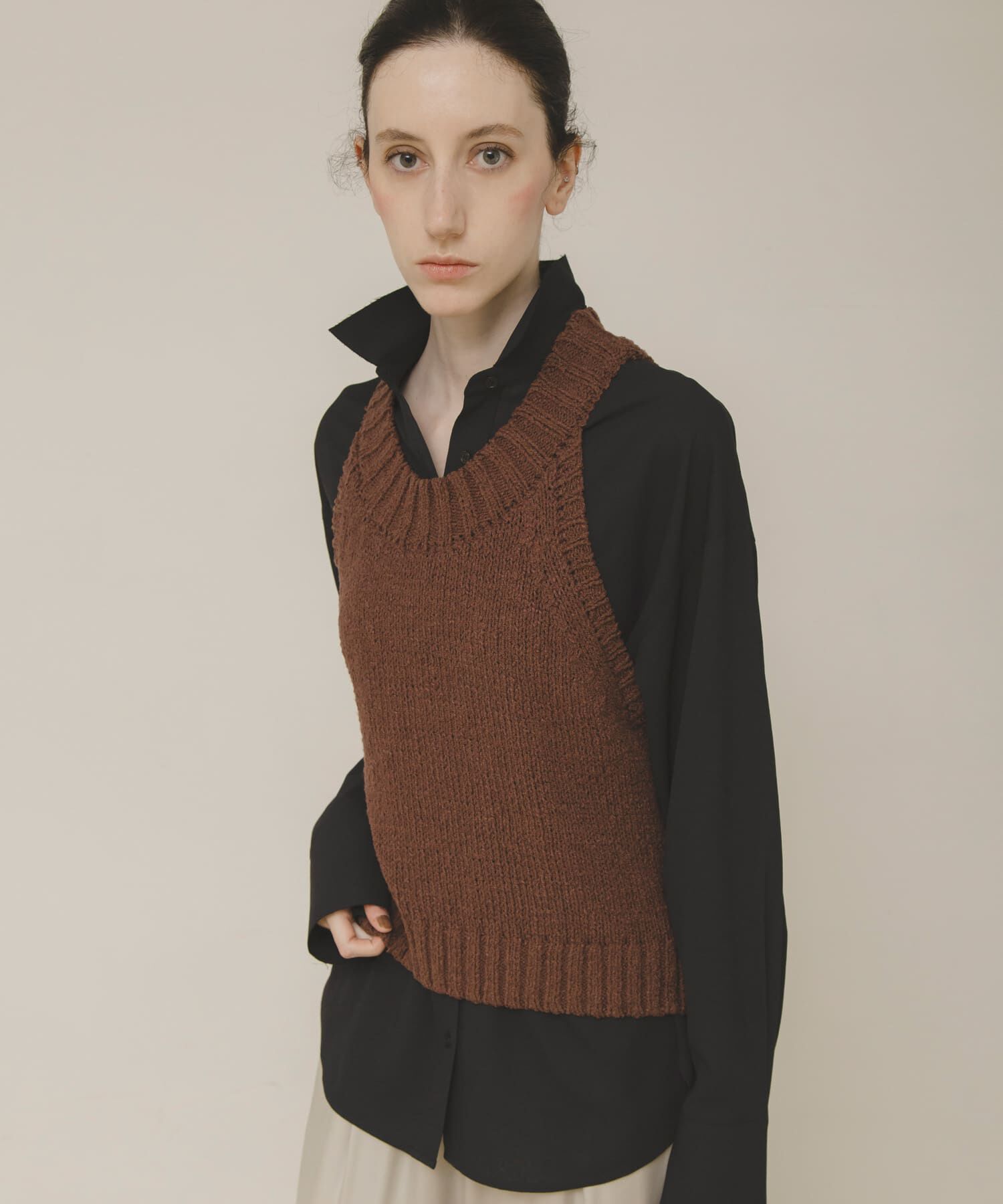 LAATO「mix knit vest」|ベスト・ジレ|