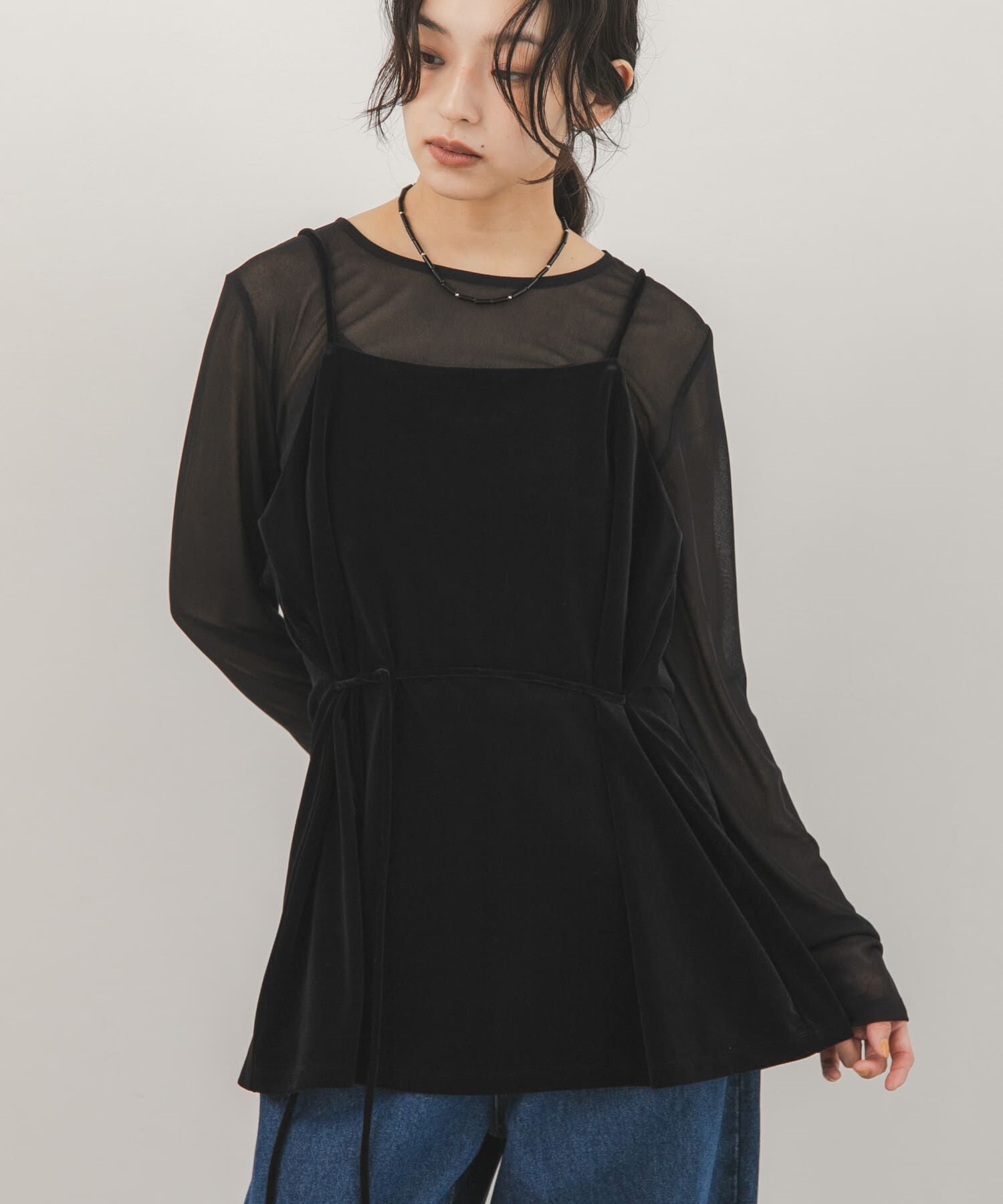  「ベロアキャミソールSETシアートップス」|Tシャツ・カットソー|