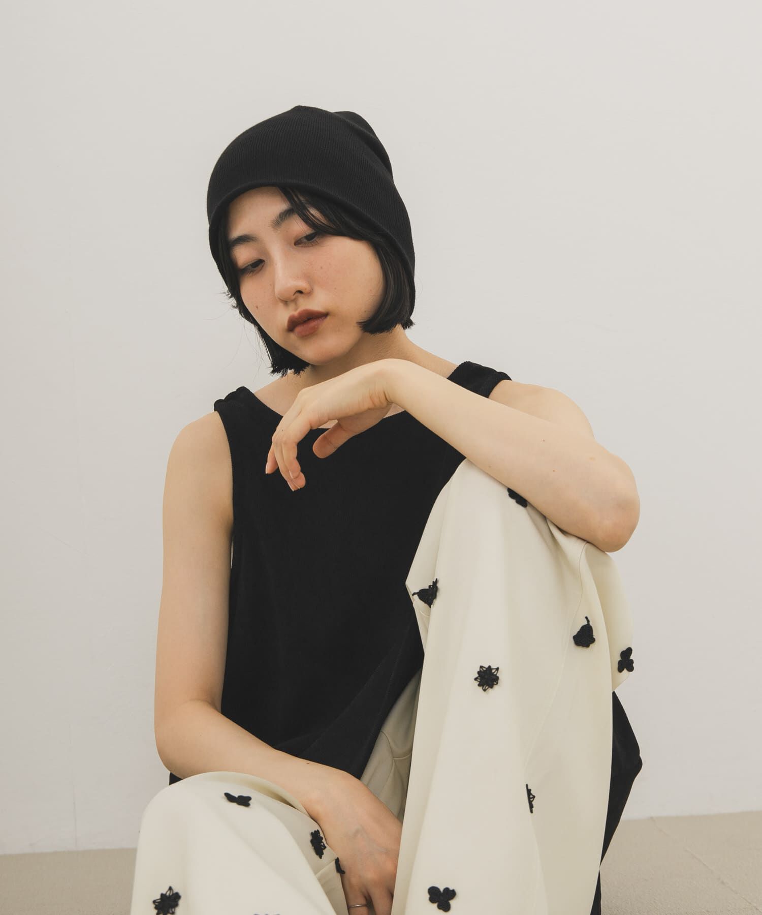  「シンプルニットビーニー」|ニット帽|