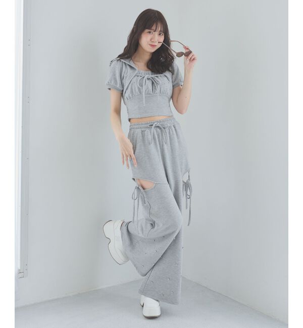  「ロゴビジュー厚底スニーカー」|スニーカー|