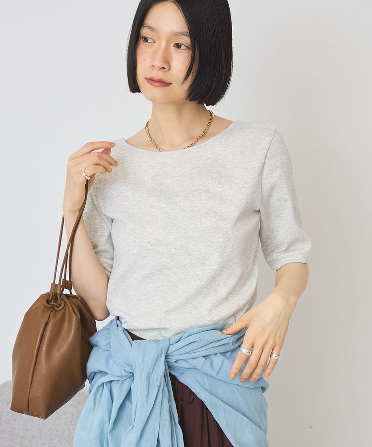 AMERICAN HOLIC「【接触冷感・UVカット】スクエアネック5分袖プルオーバー」|Tシャツ・カットソー|