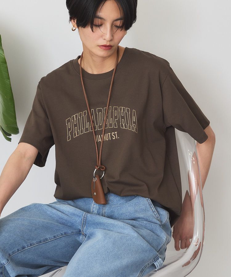 AMERICAN HOLIC「【マルチ機能】カレッジロゴTシャツ」|Tシャツ・カットソー|Brown
