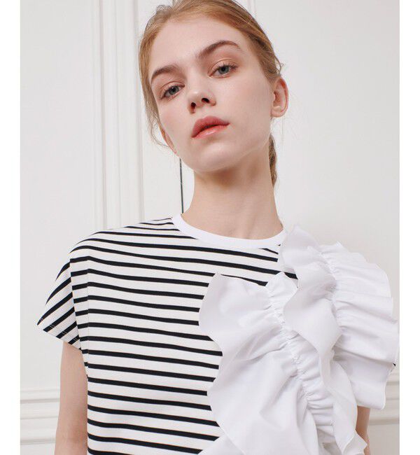LOULOU WILLOUGHBY「【LOULOU WILLOUGHBY】ギャザーレイヤーＴシャツ」|Tシャツ・カットソー|