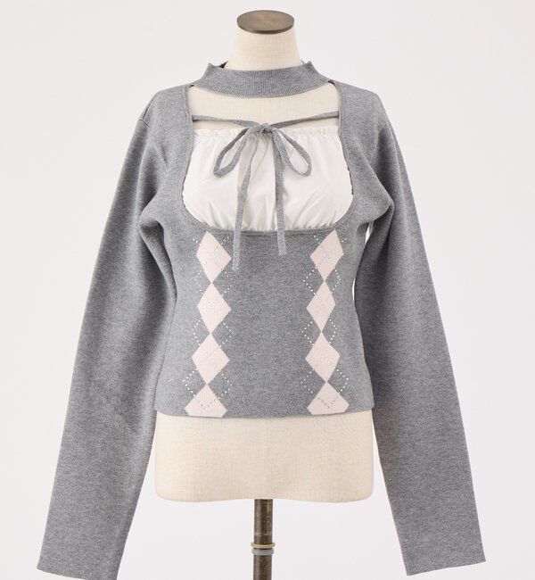  「アーガイルチョーカーニット」|ニット・セーター|