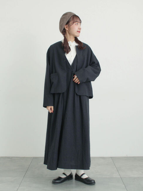 Samansa Mos2「【Cross&times;Linen】肩フリル前後2WAYジャンパースカート」|ワンピース|