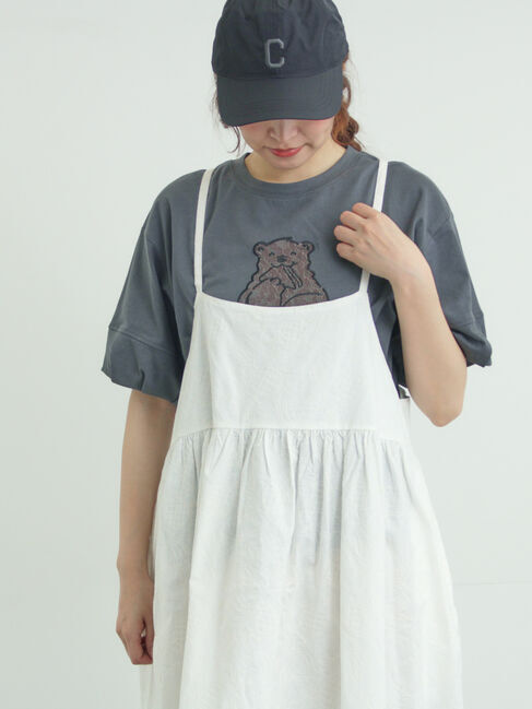 Samansa Mos2「【メルヘン&times;Samansa Mos2】レース貼りTシャツ」|Tシャツ・カットソー|