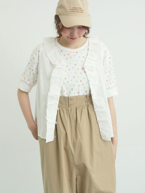 Samansa Mos2「【メルヘン&times;Samansa Mos2】総刺繍ベスト」|ダウンベスト・ベスト|オフホワイト