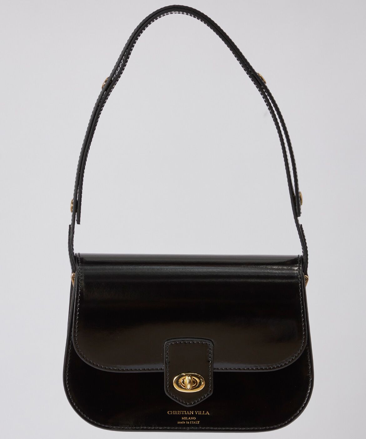 INED「《SUPERIOR CLOSET》フラップレザーショルダーバッグ《CHRISTIAN VILLA》」|ハンドバッグ|ブラック