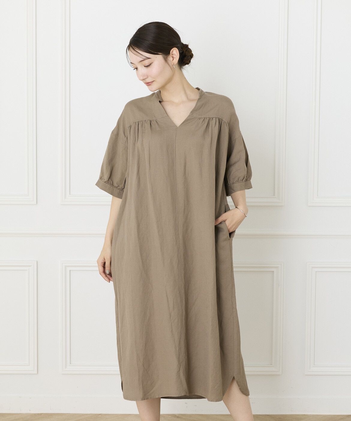 DAY by DAY it&rsquo;s international「レーヨンリネンギャザーワンピース」|ワンピース|