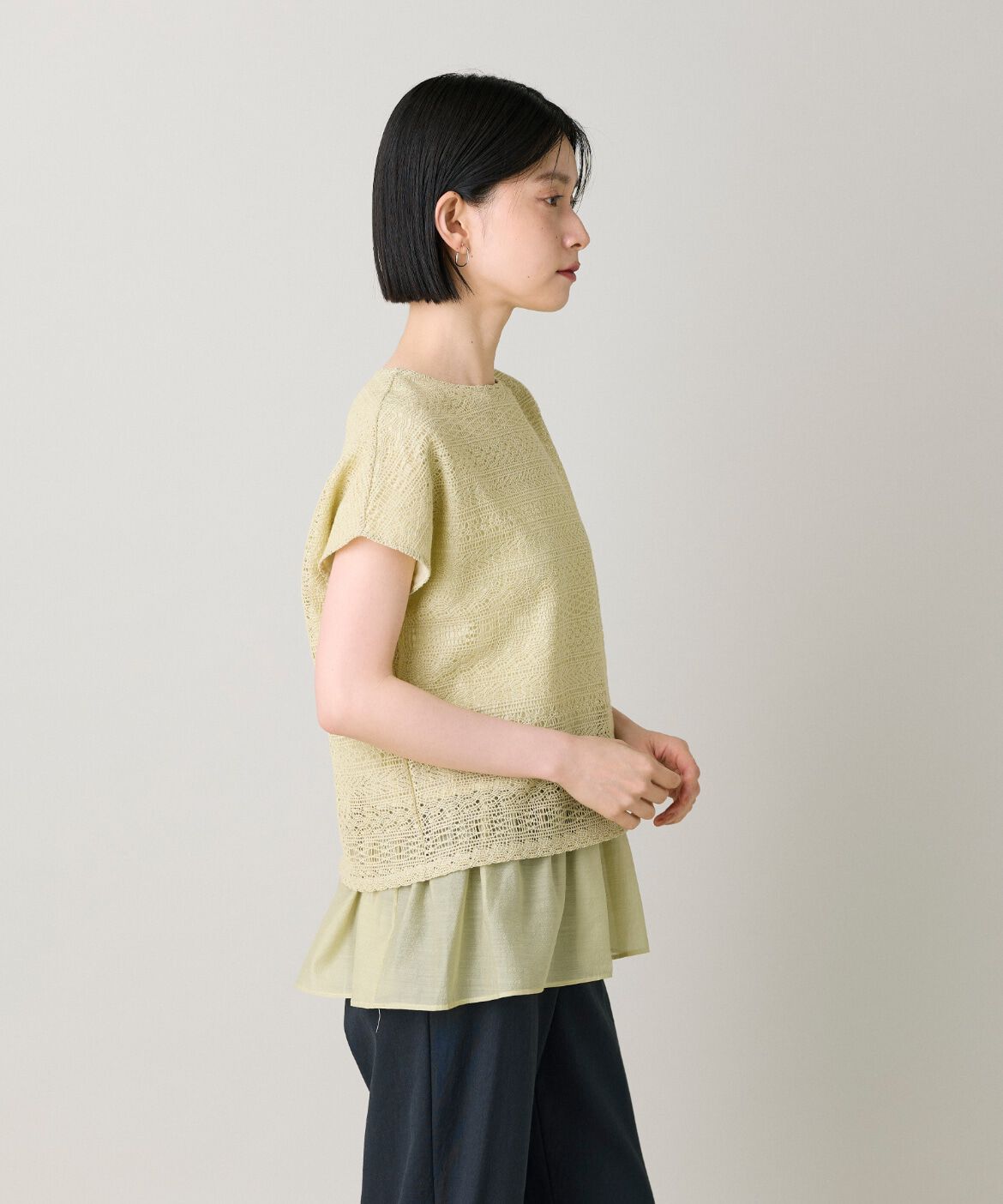 7-IDconcept.「《大きいサイズ》シアードッキングレースプルオーバー」|Tシャツ・カットソー|