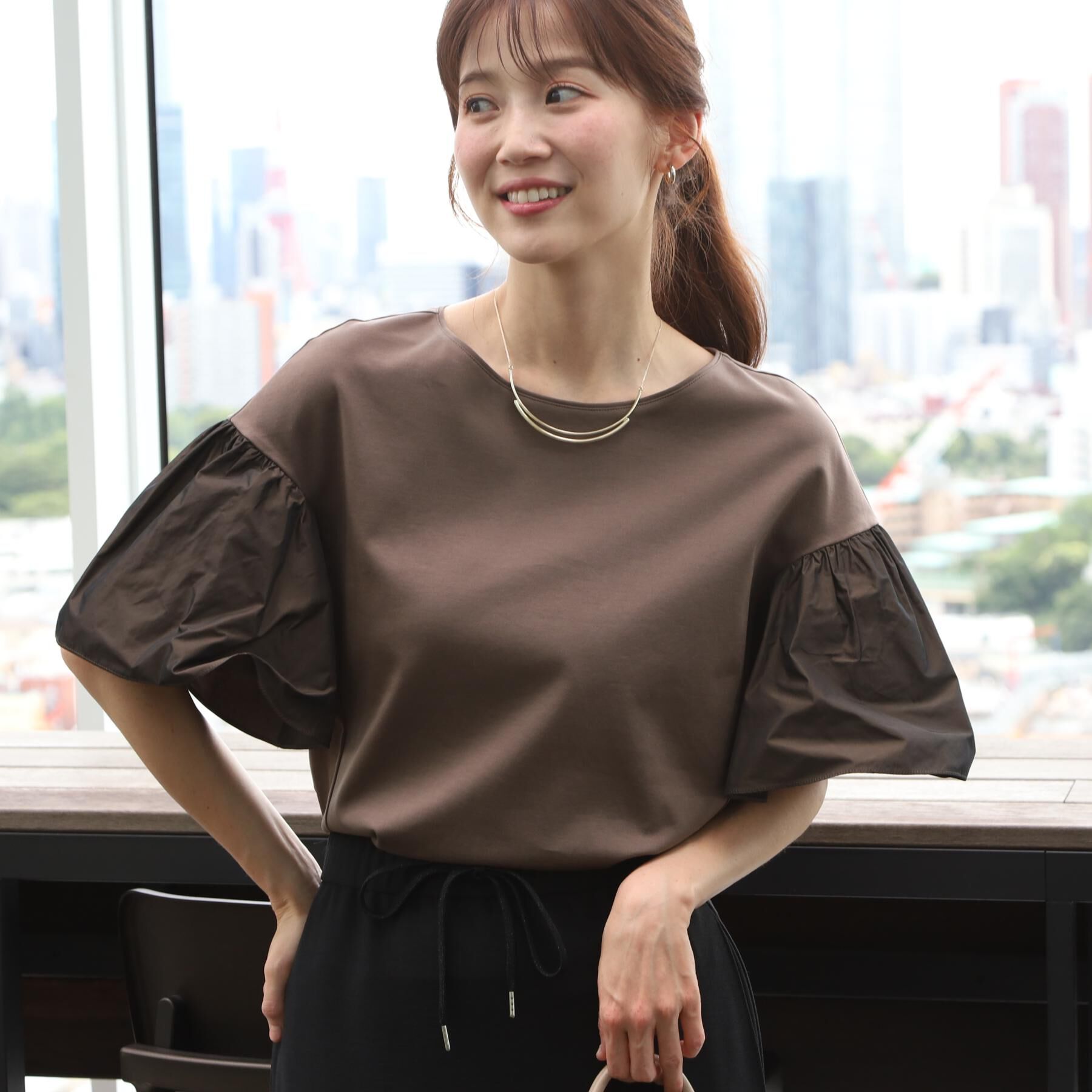 COUP DE CHANCE「【手洗い可／日本製】フレアスリーブプルオーバー」|Tシャツ・カットソー|