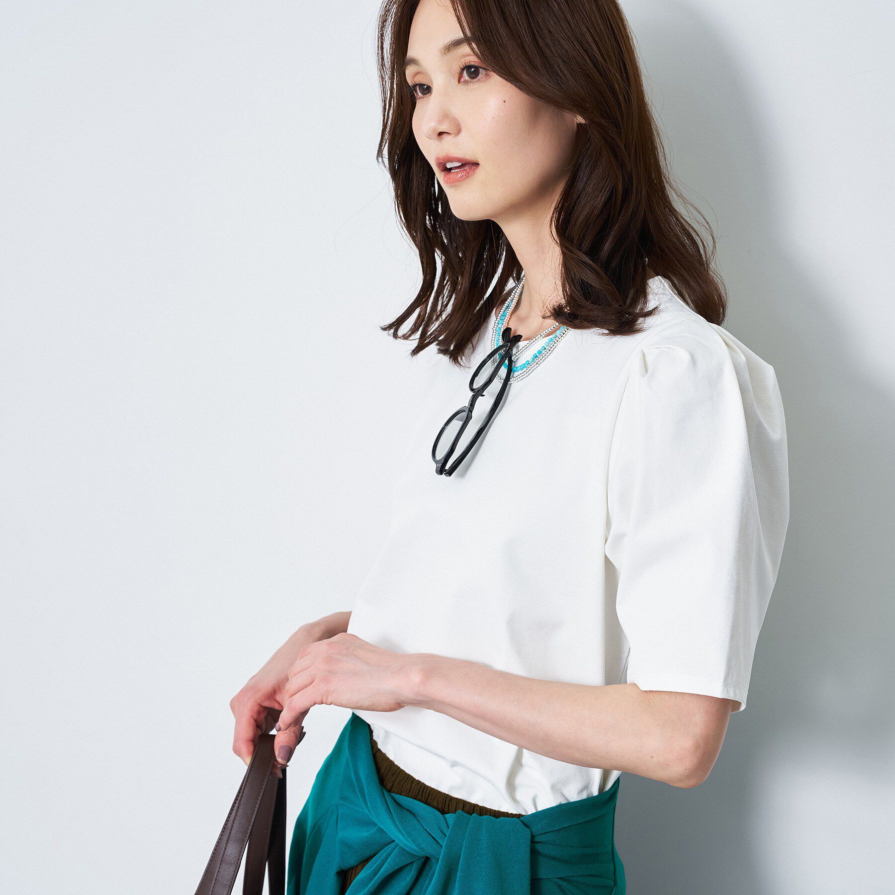 Reflect「【UVカット／接触冷感／吸水速乾】デザインスリーブプルオーバー」|Tシャツ・カットソー|ホワイト(001)