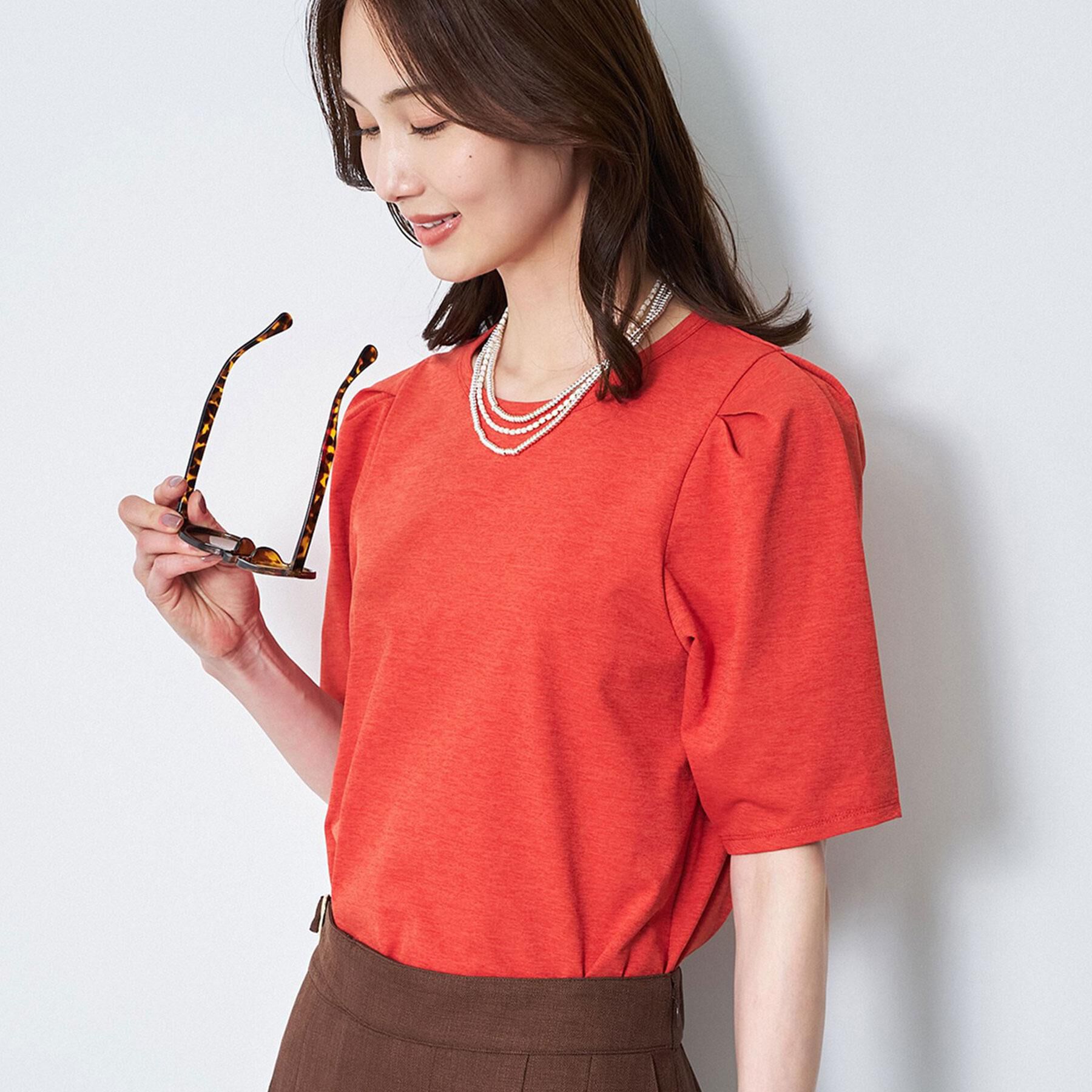 Reflect「【UVカット／接触冷感／吸水速乾】デザインスリーブプルオーバー」|Tシャツ・カットソー|オレンジ(067)