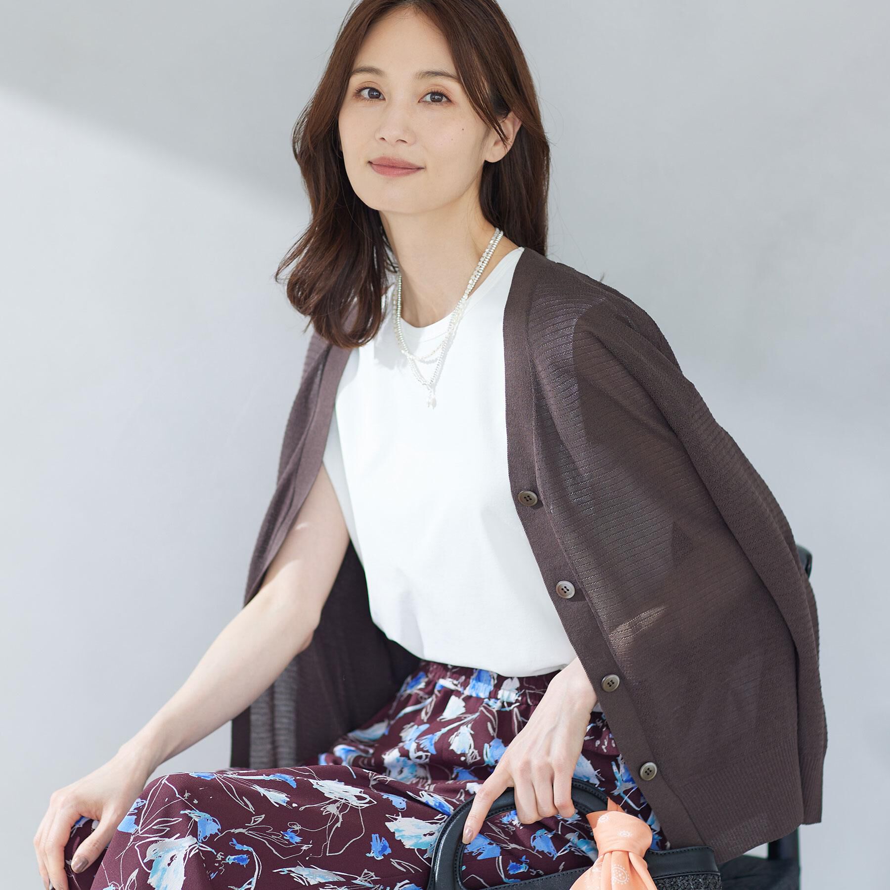 Reflect「オフボディVネックニットカーディガン」|カーディガン|