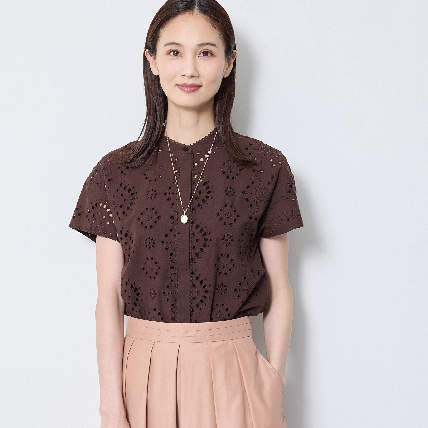 Reflect「【通勤◎】カットワーク刺繍レース シャツブラウス」|シャツ・ブラウス|