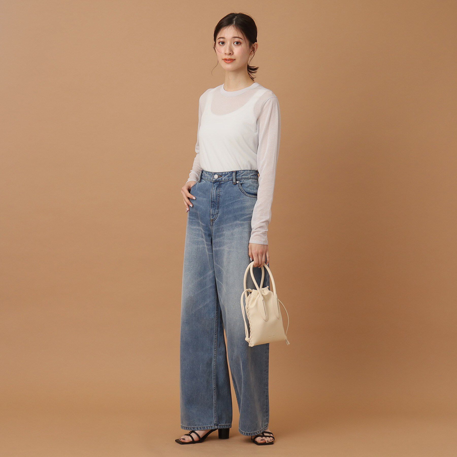 DRESSTERIOR「ヴィンテージ加工ワイドデニムパンツ」|デニム|