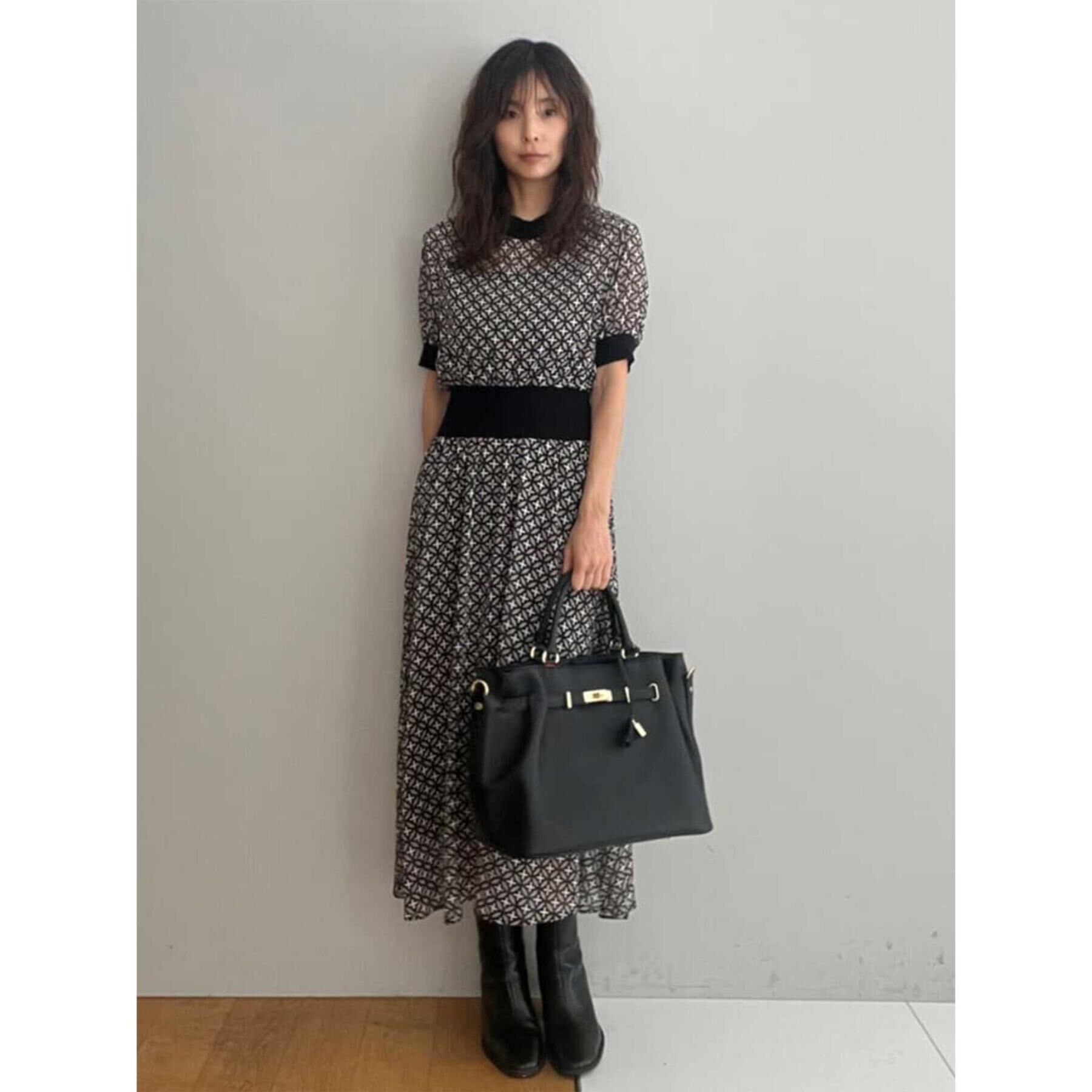 DRESSTERIOR「【再入荷/otonaMUSE5月号掲載/ウォッシャブル】オーバーラップサークル シアードレス」|ワンピース|