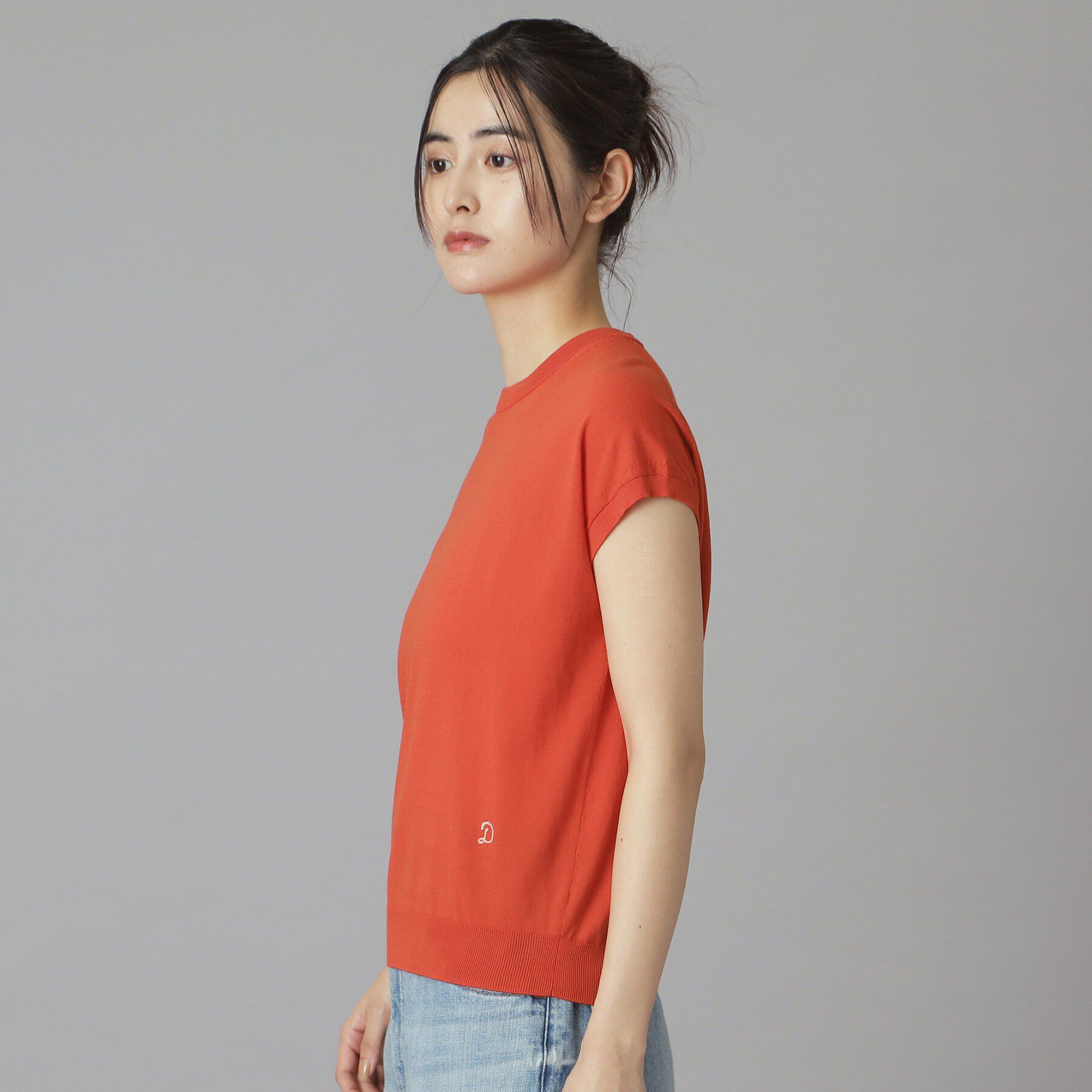 DRESSTERIOR「【ウォッシャブル】コットンシルクフレンチスリーブニット」|ニット・セーター|