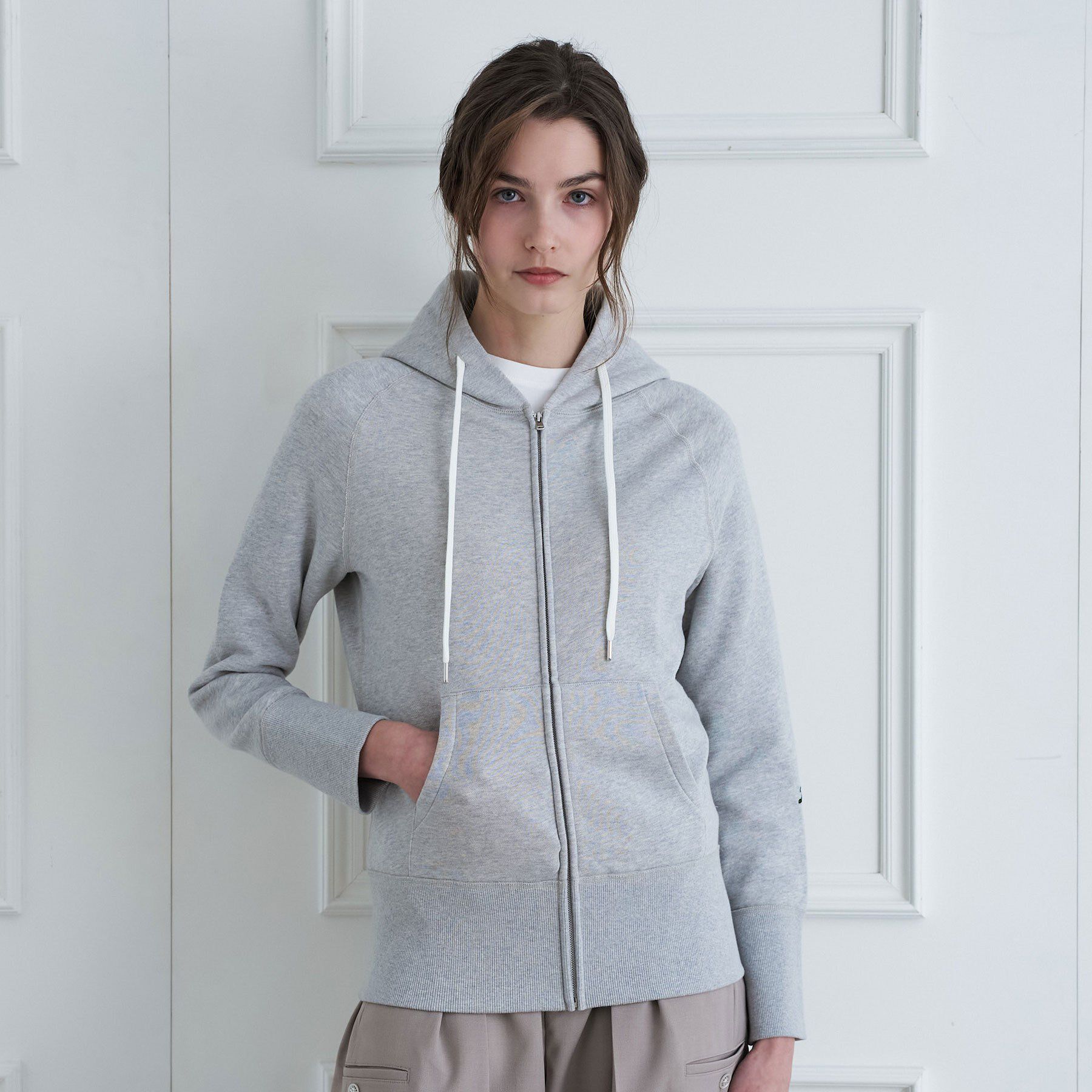DRESSTERIOR「【春夏/寒暖差対応/ウォッシャブル】ライト裏毛フーディー」|パーカー|グレー(012)