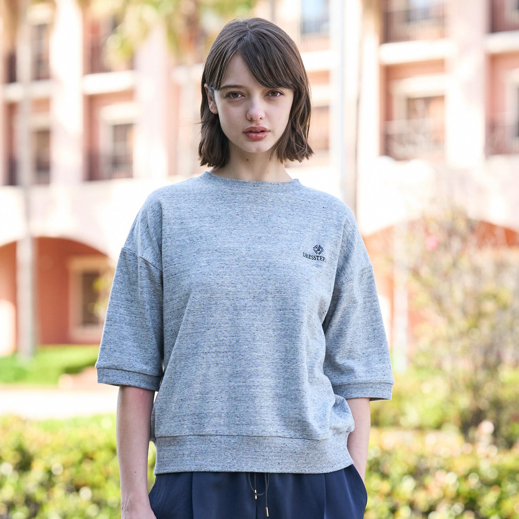 DRESSTERIOR「【セットアップ可/ウォッシャブル】ストレッチ裏毛ハーフスリーブプルオーバー」|Tシャツ・カットソー|