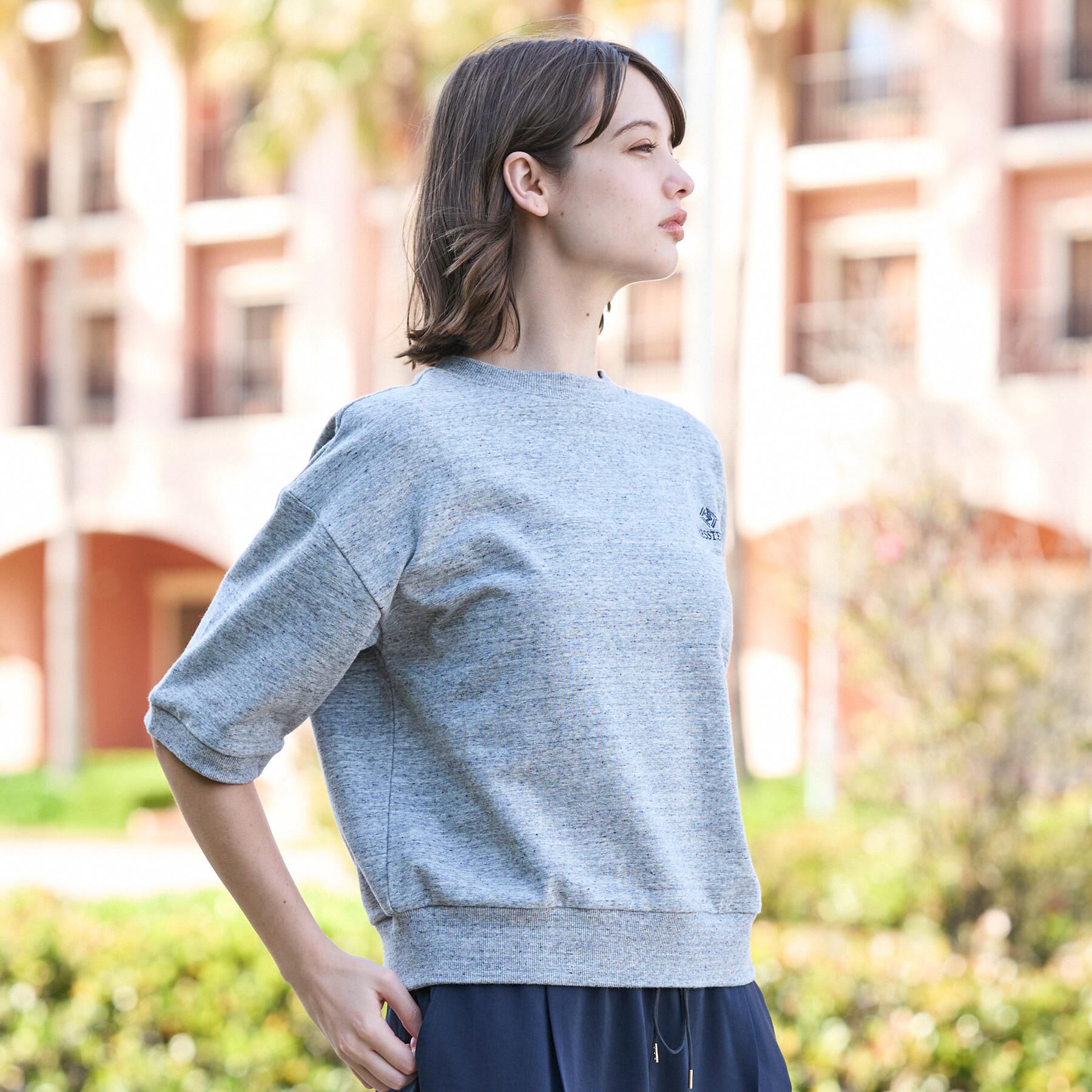 DRESSTERIOR「【セットアップ可/ウォッシャブル】ストレッチ裏毛ハーフスリーブプルオーバー」|Tシャツ・カットソー|
