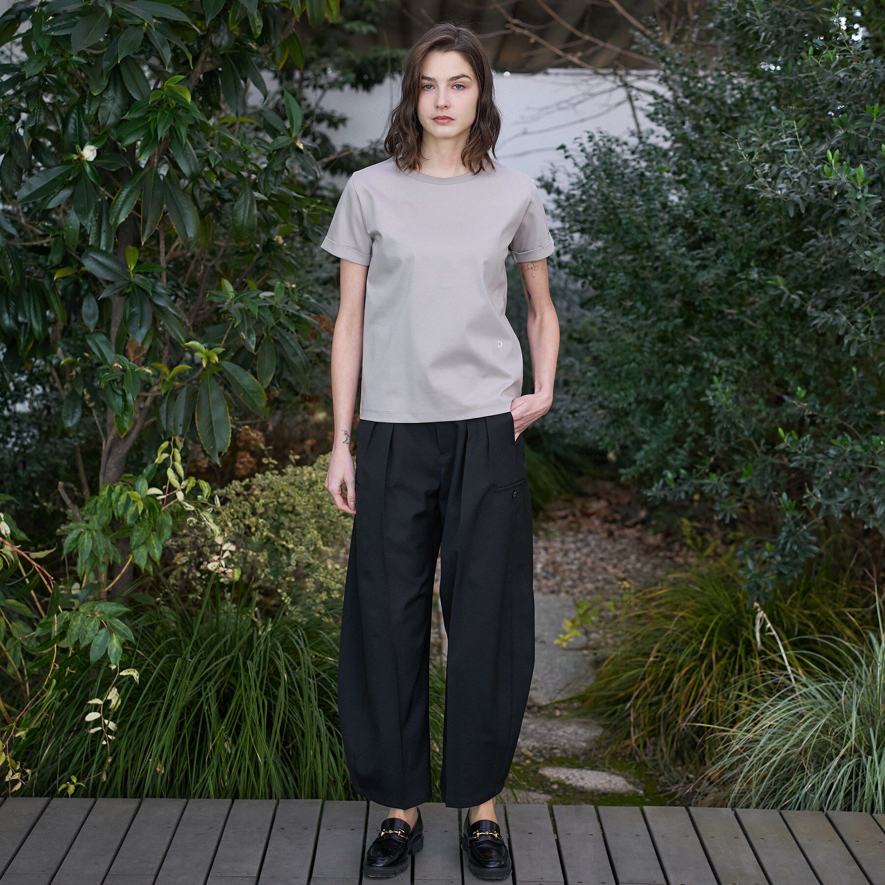 DRESSTERIOR「【接触冷感／抗菌防臭／消臭】アイスクリアコットン ターンナップT」|Tシャツ・カットソー|