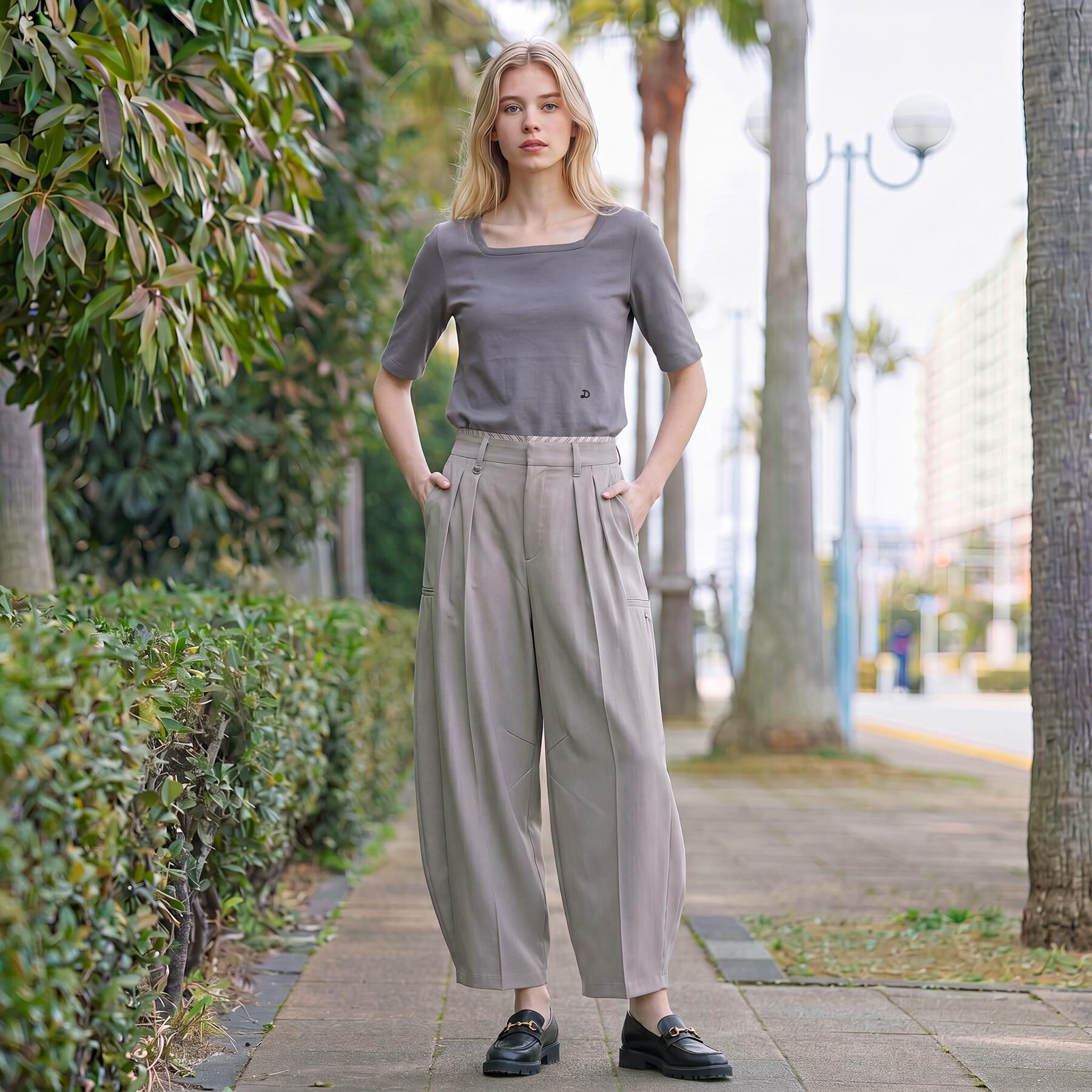 DRESSTERIOR「【接触冷感/UVカット/抗菌防臭/しわ防止】クールデオドラント スクエアネックプルオーバー」|Tシャツ・カットソー|