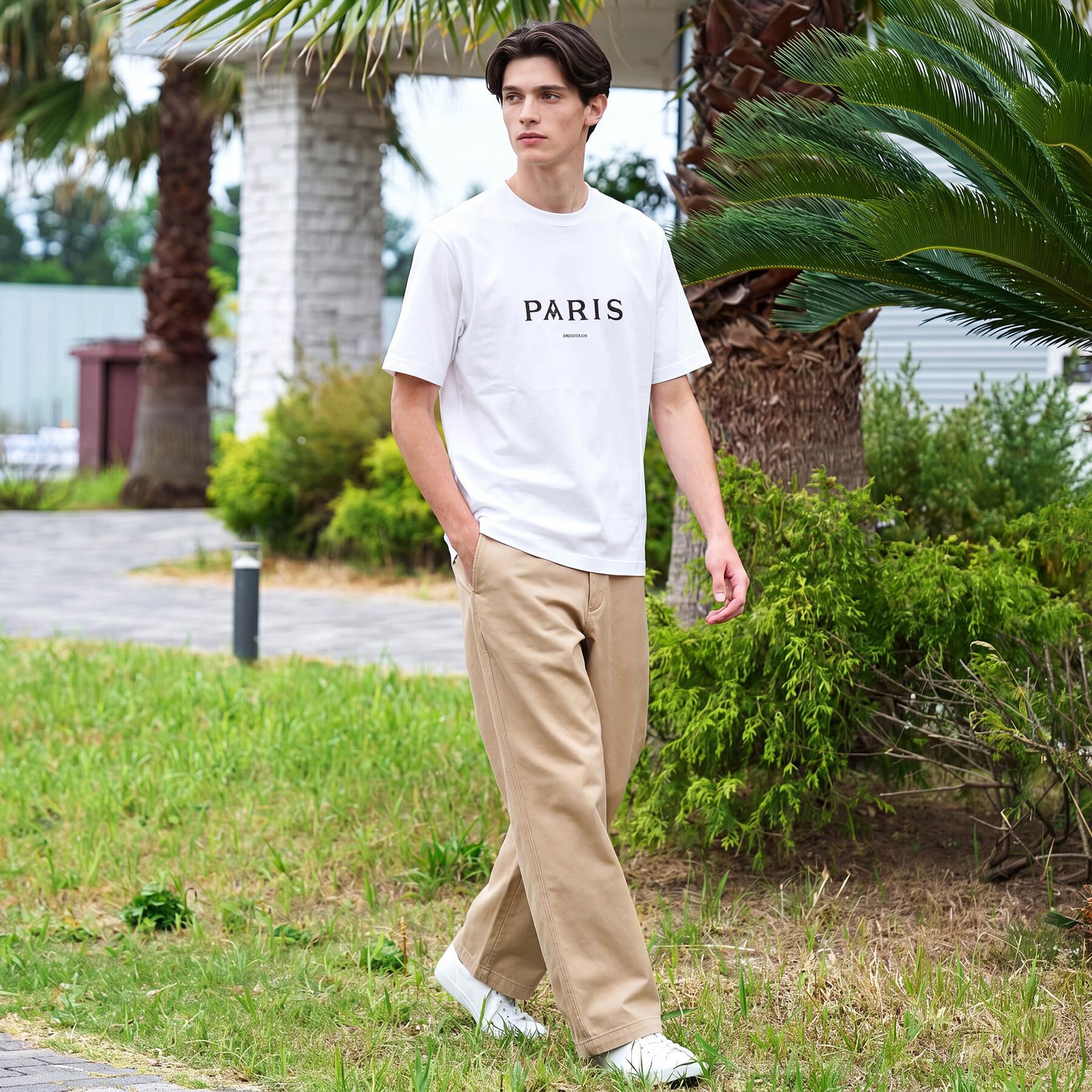 DRESSTERIOR「【接触冷感／UVカット／抗菌防臭／しわ防止】クールデオドラント ロゴTシャツ」|Tシャツ・カットソー|