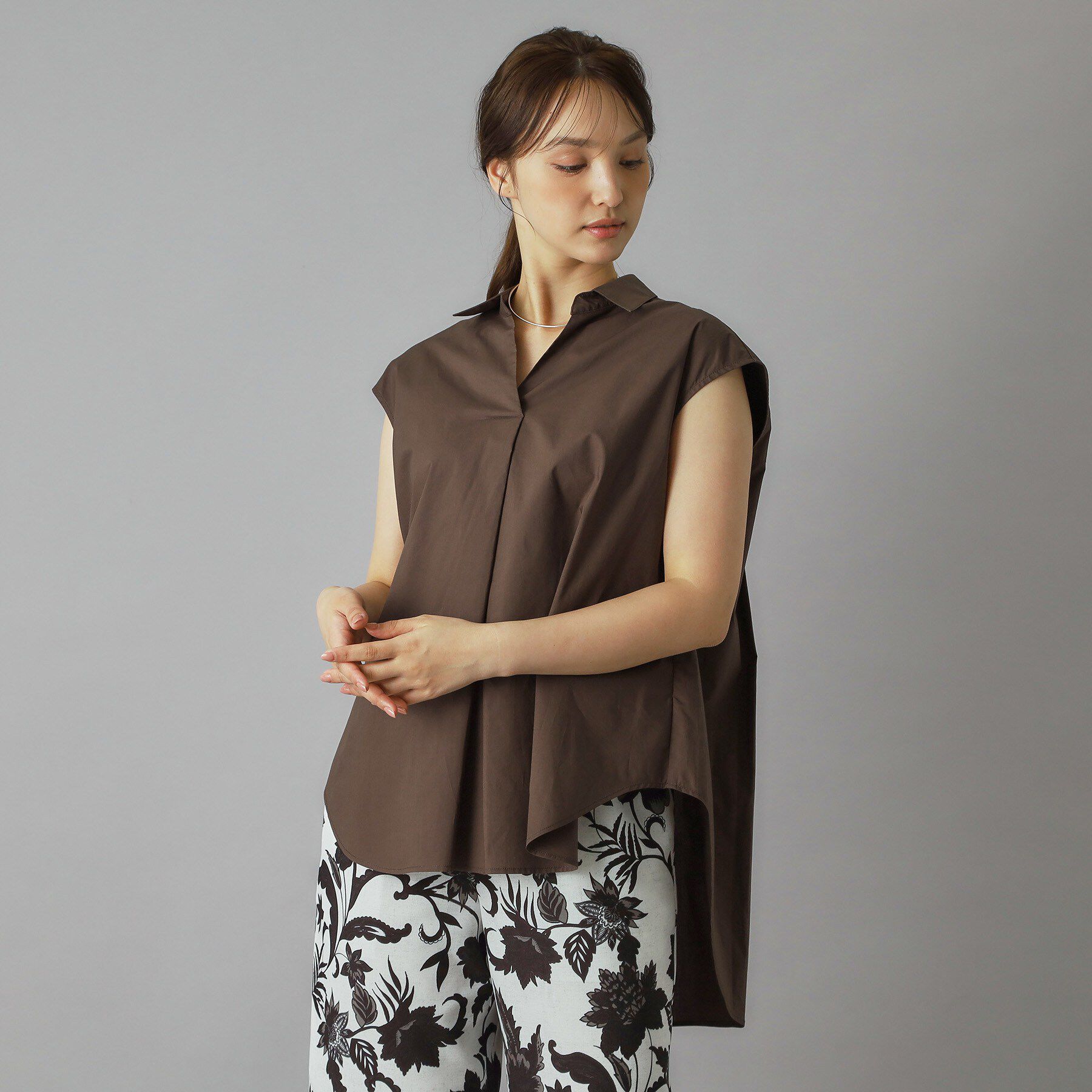 DRESSTERIOR「フレンチスリーブ スキッパーブラウス」|シャツ・ブラウス|