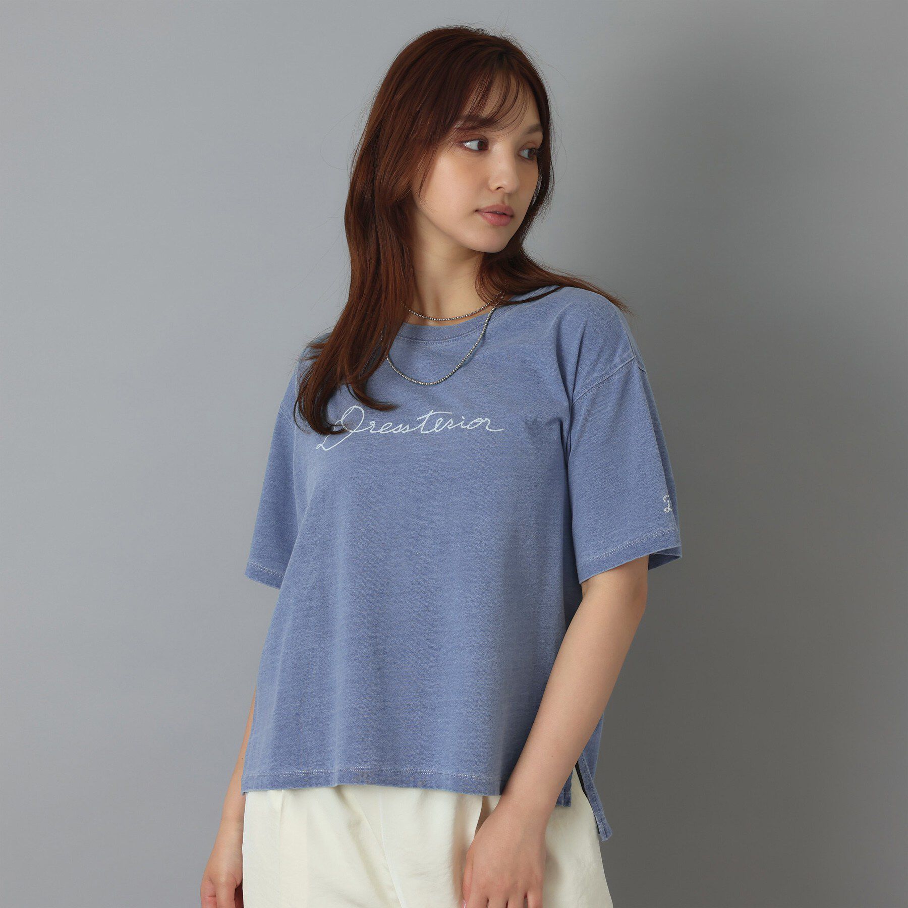 DRESSTERIOR「インディゴ天竺ロゴTシャツ」|Tシャツ・カットソー|